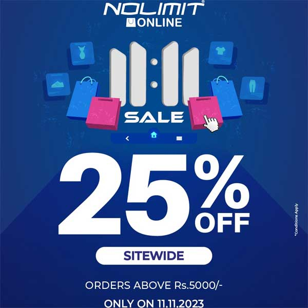 Get a 25 off on oreders above Rs.5000/= NOLIMIT SRI LANKA Online