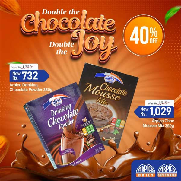 Enjoy 40% off on your favorite Arpico chocolate treats