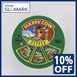 Get 10% off for Happy Cow Cheese Pepper Wedges 140g @Softlogic Glomark