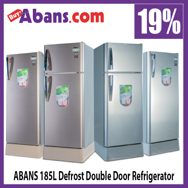 19 off on Abans 185L Defrost Double Door Refrigerator with Base Golden