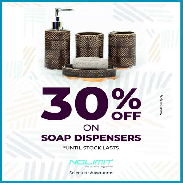 Get 30% off for Soap Dispensers @Nolimit