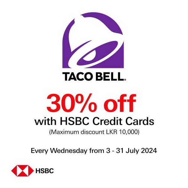 Get a 30% off at taco bell using your HSBC credit card