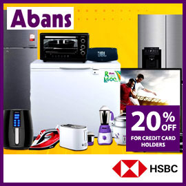 Up to 20% OFF @ ABANS for selected items with HSBC Visa Credit Cards