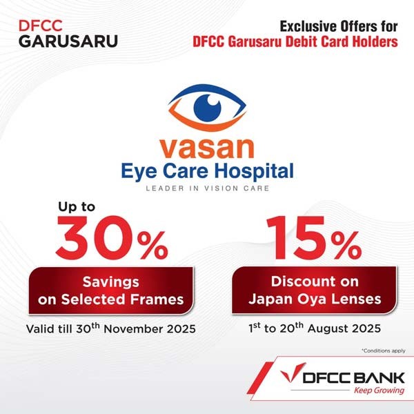 Exclusive discount offers for DFCC Garusaru Debit Cardholders.
