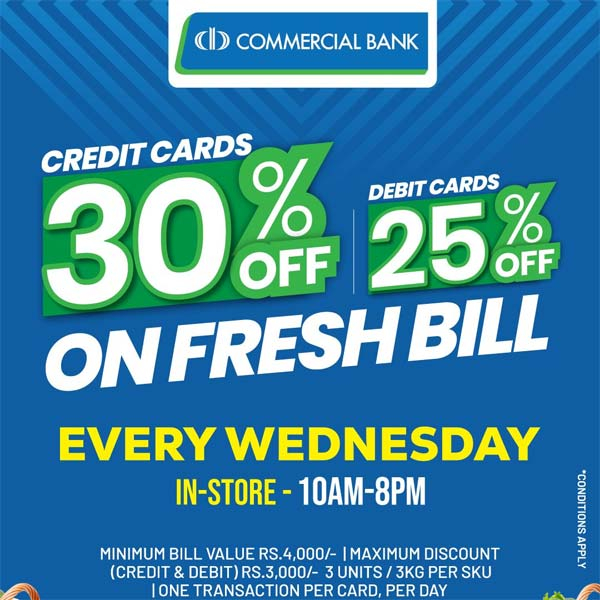 Enjoy 30% DISCOUNT with ComBank Credit Cards and 25% DISCOUNT with ComBank Debit Cards