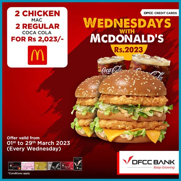 Get 2 Chicken Mac & 2 Regular Coca-Cola @McDonald’s with DFCC Credit Cards!