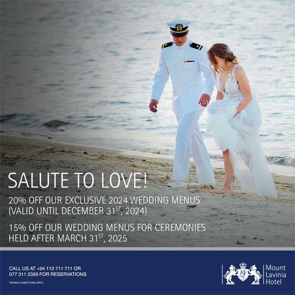 Get a 20% off our exclusive 2024 wedding menus @ Mount Lavinia Hotel