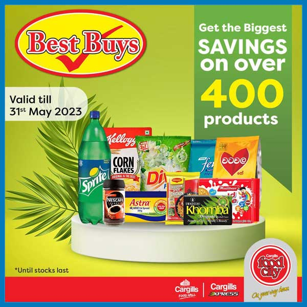 Enjoy ‘Best Buy’ savings on over 400 Products @Cargills Food City