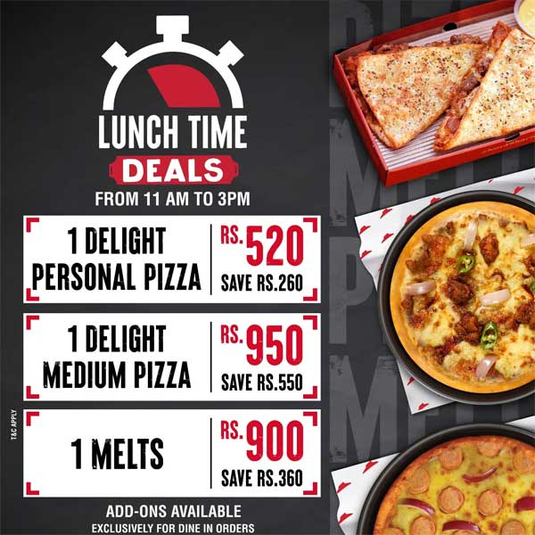 Enjoy a lunch time deals at Pizza Hut