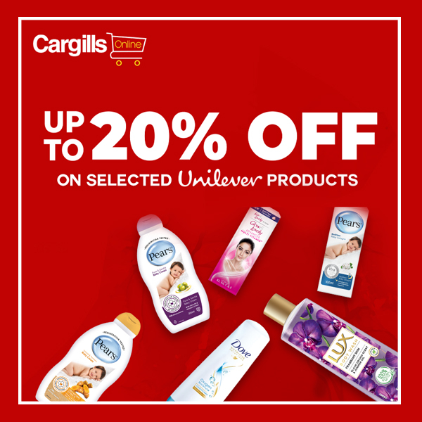 UP TO 20% OFF ON SELECTED UNILEVER PRODUCTS