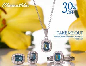 Get 30% off on London Blue Topaz @Chamathka Jewellers