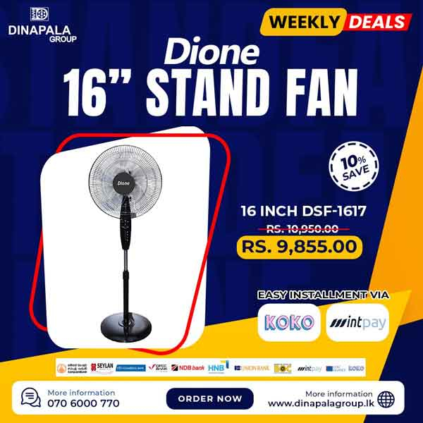 Enjoy a special price on Dione Stand Fan  @ Dinapala Group