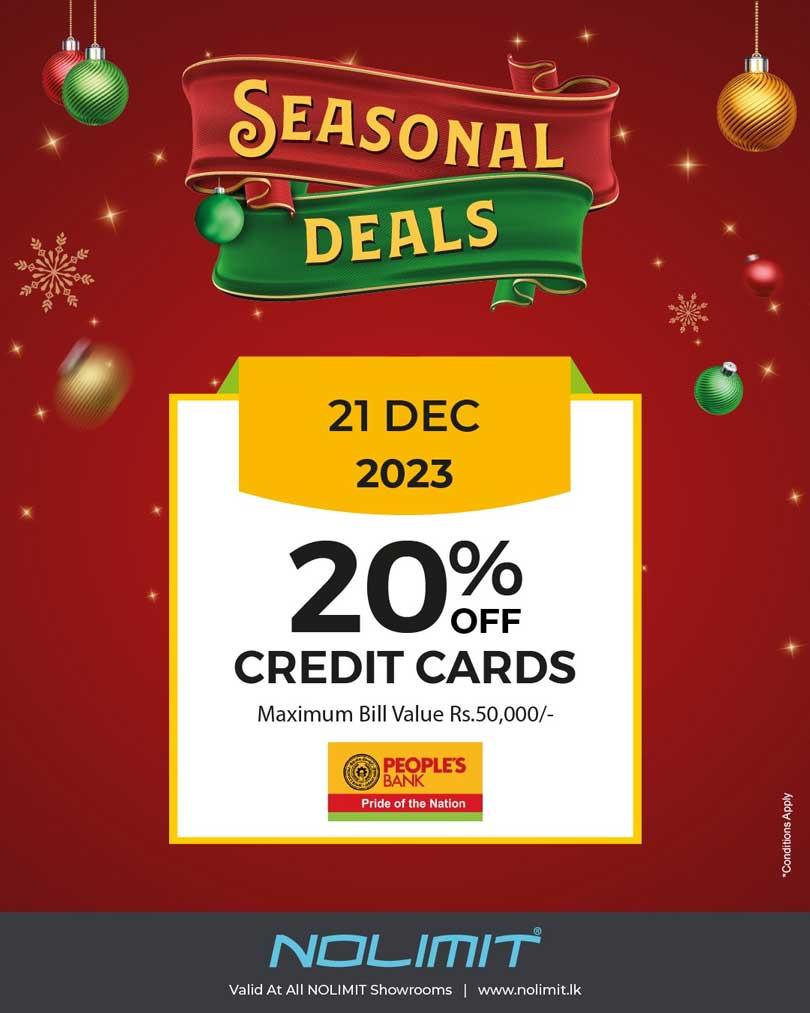 20 OFF for People’s Bank Credit Card holders NOLIMIT Top Deals