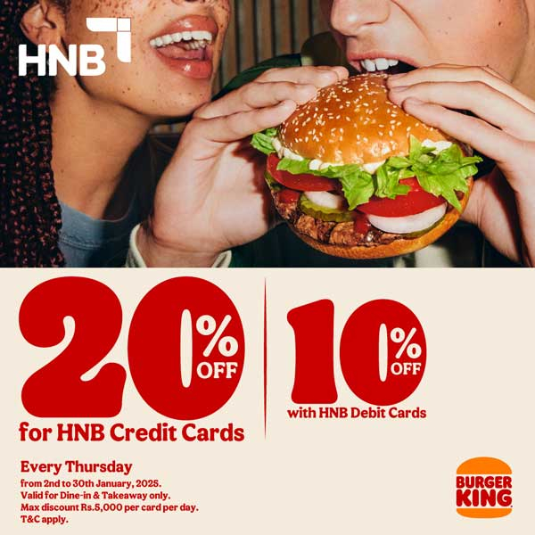 Exclusive Offer for HNB Bank Card Holders