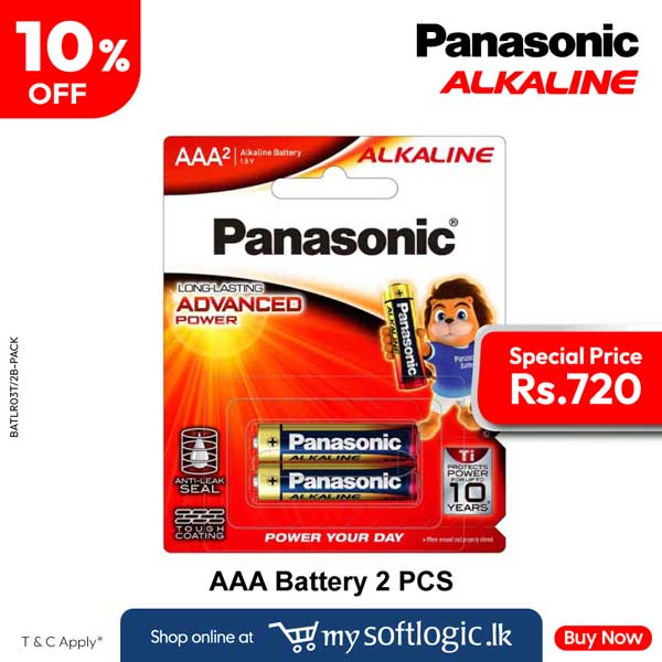 Enjoy the lowest prices on  Panasonic Alkaline batteries @ Softlogic Max