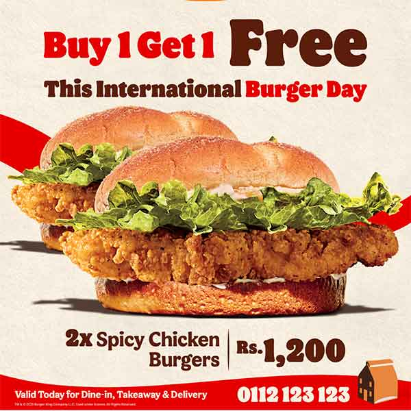 Grab 2 Spicy Chicken Burgers for just Rs.1,200