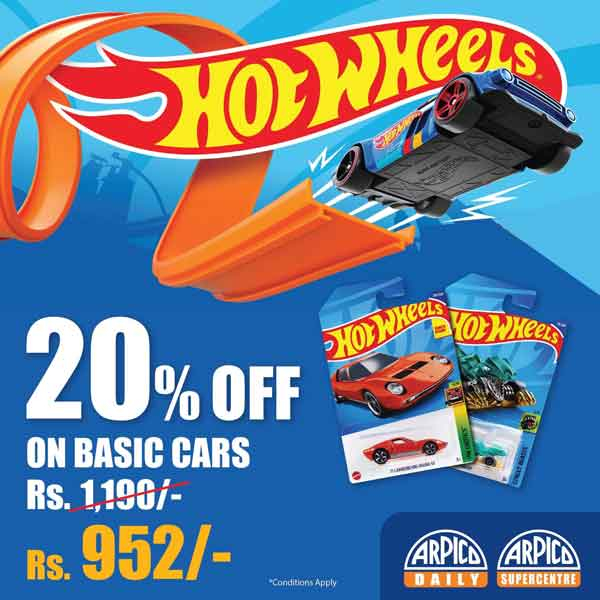 Enjoy 20% off on all Hot Wheels basic cars! Hurry,offer ends soon