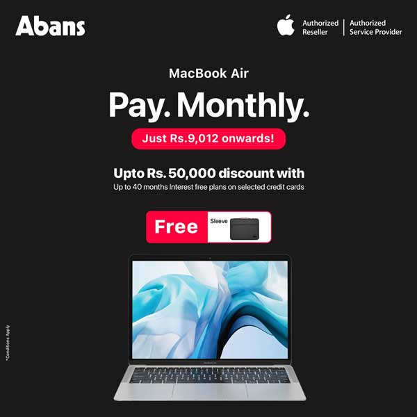 Enjoy a special price on MacBook Air  @ Abans