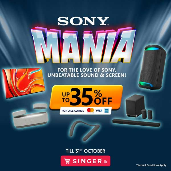 Enjoy extra discounts on all Sony products with any card until 31st October