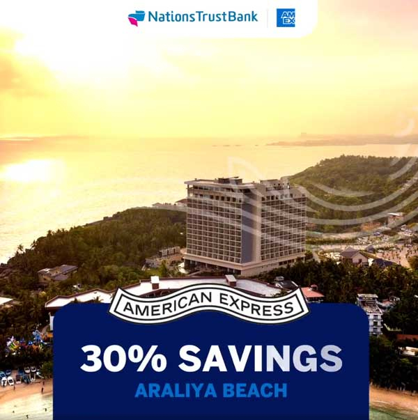 Enjoy 30% Savings on the Deluxe Room Category on every meal basis at Araliya Beach Resort with Nations Trust Bank