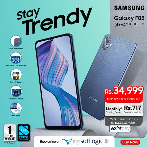 Stay Trendy with Samsung F05   Starting from monthly Rs.717.