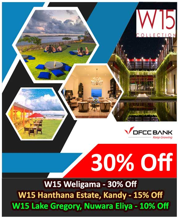 Enjoy up to 30% off with DFCC Credit Cards @W15 Collection
