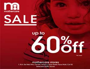 Get 60% off for selected items @Mother care stores