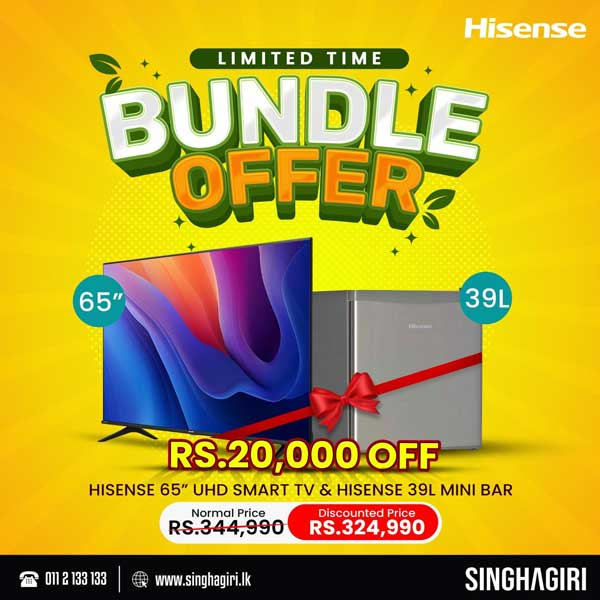 Get the best of both worlds—top-notch entertainment and perfectly chilled refreshments—with our Hisense TV and minibar bundle at Singhagiri