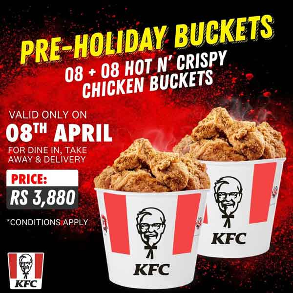 Buy one 8 pc Bucket and get one 8 pc Bucket free for only Rs. 3,880