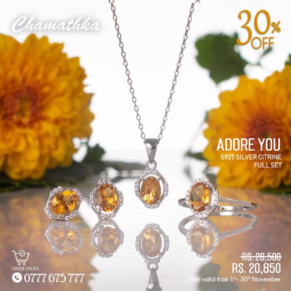 30% off for Oval Shaped Citrine Gemstones Gift Set from Chamathka Jewellers