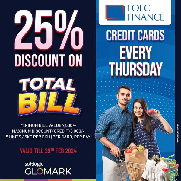 Enjoy 25% DISCOUNT on TOTAL BILL with LOLC Finance Credit Cards