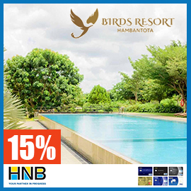 15% off on À La Carte @Turaco Restaurant - Bird Resort, Hambanthota for HNB Card Holders
