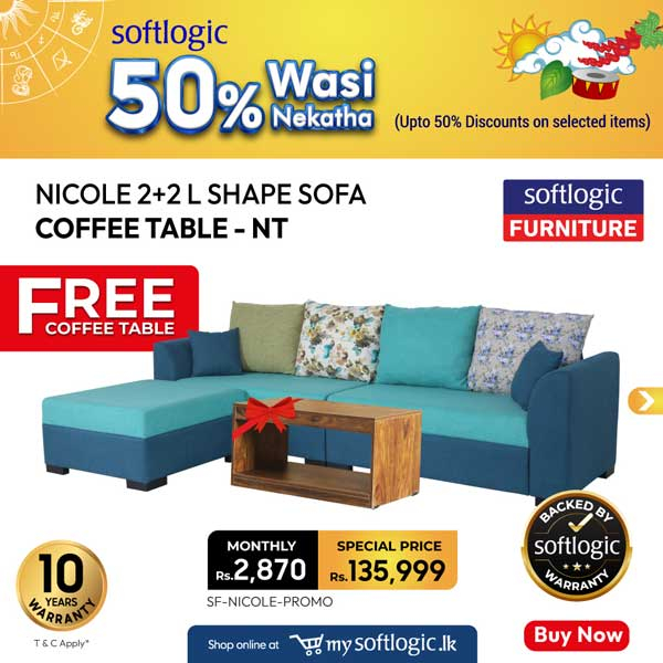 Free coffee table or 10% off on selected sofas from Softlogic Furniture
