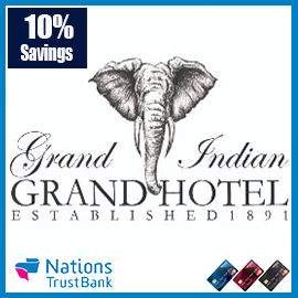 10% Saving on foods for Nation Trust Bank Credit Card Holders @ Grand Indian Hotel