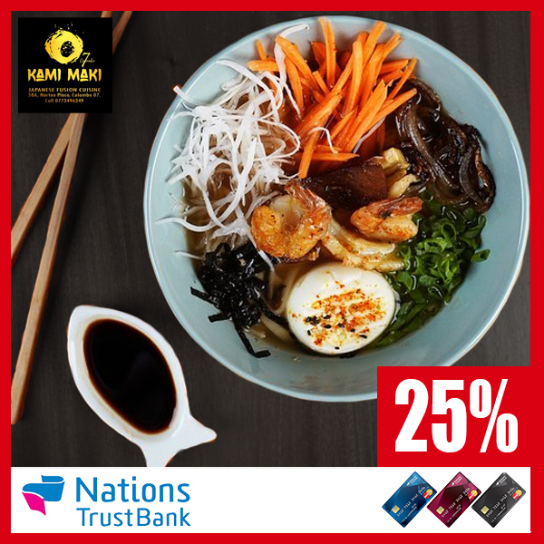 25% Savings on Sushi Rolls for Nations Trust Bank American Express Credit cards @Kami Maki