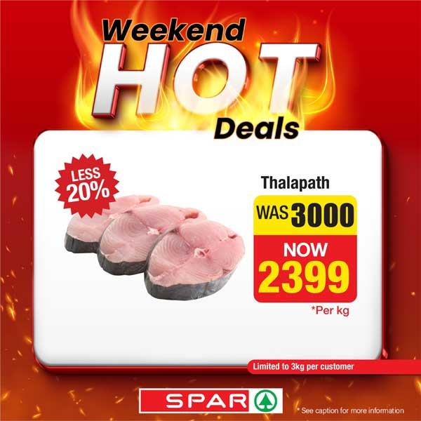 Shop at any SPAR Supermarket outlet this weekend and enjoy WEEKEND HOT DEALS on selected products
