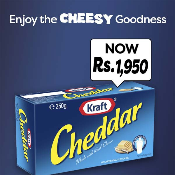 Enjoy Kraft Processed Cheddar Cheese 250g at just Rs. 1,950!