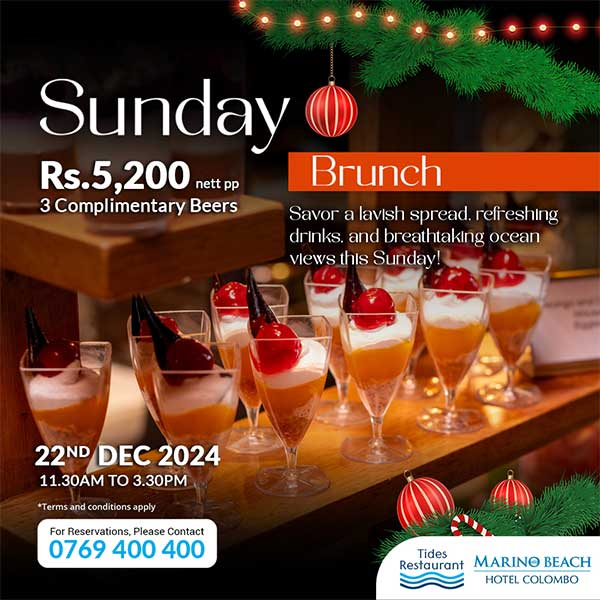 Enjoy a special price on sunday brunch @ Marino Beach Colombo