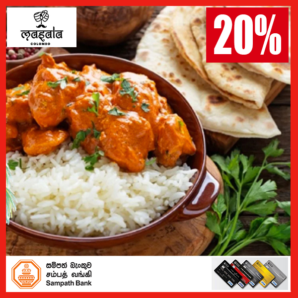 20% Discount on Total Bill for all Sampath Bank Credit Card Holders @ Masala Indian Cuisine
