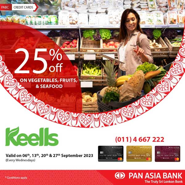 Get a 25% off for all Shopping With your Pan Asia Bank Credit & Debit Card @Keels Super