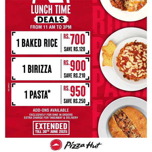 Enjoy a lunch time deals at Pizza Hut