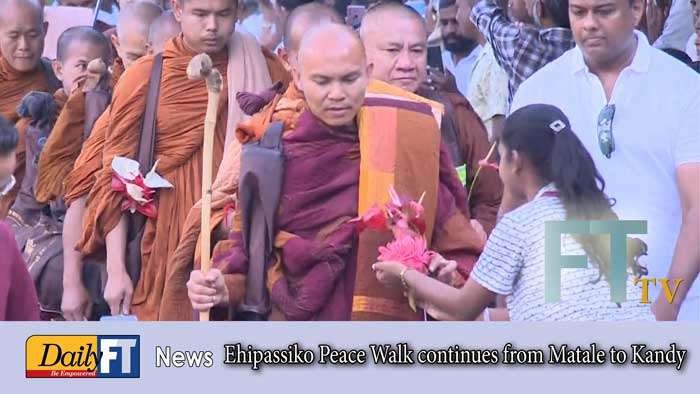 Ehipassiko Peace Walk continues from Matale to Kandy