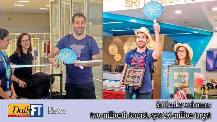 Sri Lanka welcomes two millionth tourist, eyes 2.6 million target