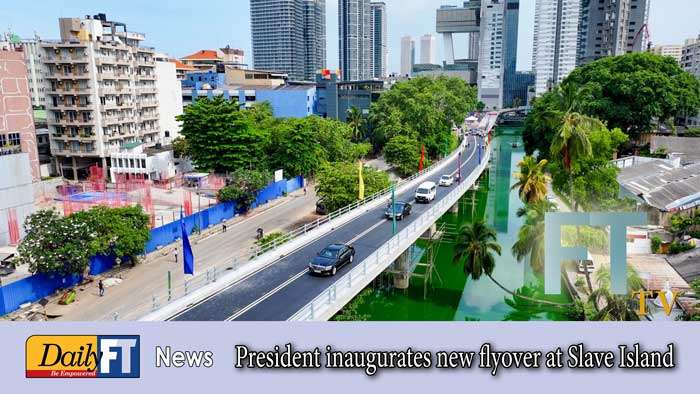 President inaugurates new flyover at Slave Island