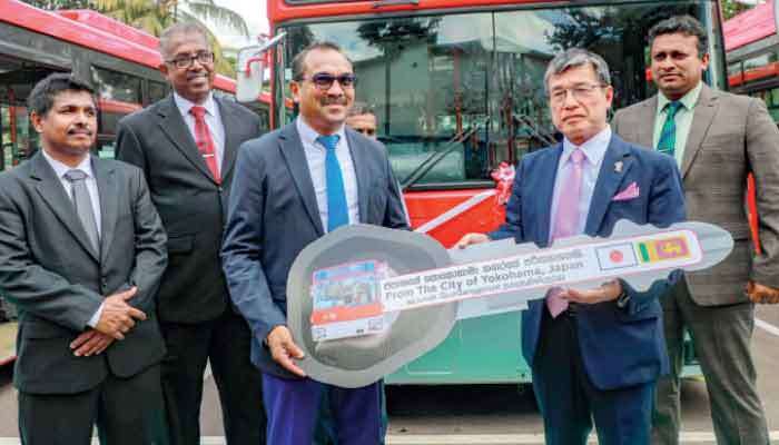 Japan donates Rs. 112 m worth 8 environmentally-friendly large low-floor buses