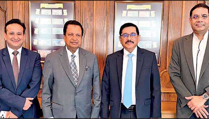 Binod and Nirvana Chaudhary call on CBSL Chief