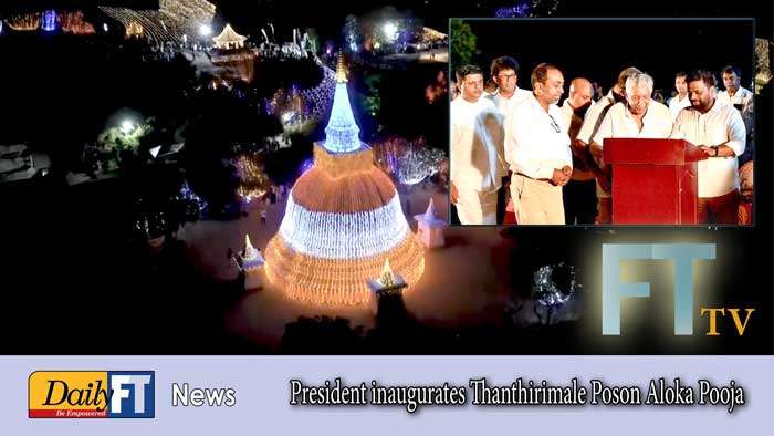 President inaugurates Thanthirimale Poson Aloka Pooja