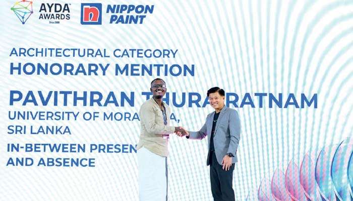 Pavithran Thurairatnam wins Honorary Mention at Global AYDA Awards 2025/2026