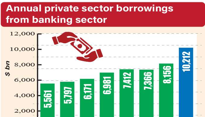 Private borrowings up 25.2% to Rs. 10.2 t in 2025; hit eight-year high