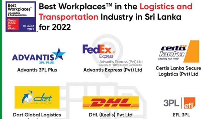 Best workplaces in the logistics and transportation industry of Sri Lanka for 2022